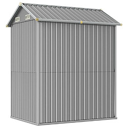 Acheter Helloshop26 Abri de jardin cabane cabanon maison de stockage remise extérieur hangar outils robuste clair 192 x 152,5 x 237 cm acier galvanisé gris 02_0022254