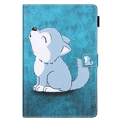 Etui en PU + TPU avec support et porte-carte loup mignon pour votre Samsung Galaxy Tab A8 10.5 2021 SM-X200/X205