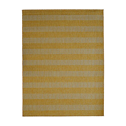 Thedecofactory TERRAIN LIGNES - Tapis intérieur-extérieur aspect jute motif lignes jaune 195x275 