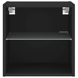 Maison Chic Table de chevet | Table de nuit murale avec lumières LED noir -GKD28039 pas cher