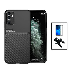 PHONECARE Kit Coque Magnetic Lux + 5D Full Cover + Support Magnétique de Voiture Renforcé pour Samsung Galaxy A34 5G - Noir