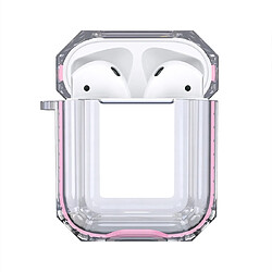 Wewoo Coque Casque de recharge en TPU pour écouteurs sans fil avec étui de protection transparent Apple AirPods 1/2 rose