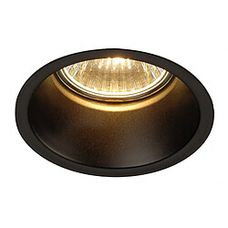 Slv HORN 1 GU10 encastré, rond, noir mat, max. 50W