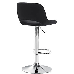 Avis Decoshop26 Tabouret de bar chaise haute x1 avec repose-pieds en velours noir piètement métallique chromé 10_0004596