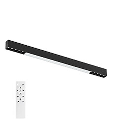 NETTLIFE Plafonnier LED Noir 25W Longue Moderne Dimmable Lampe de Salon avec Télécommande 80CM pour Bureau Chambre à Coucher