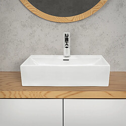 Avis Ecd Germany Lavabo en céramique blanc avec garniture de vidage vasque à poser 515 x 360 mm