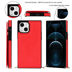 Coque en TPU + PU avec fonction de blocage RFID anti-vol, auto-absorbée rouge pour votre iPhone 13 6.1 pouces