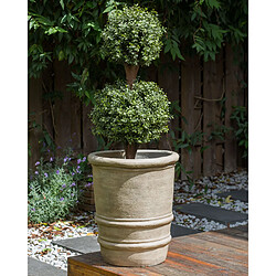 Beliani Pot de fleurs en terre cuite d 43 cm beige LILIUM