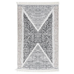 vidaXL Tapis Noir et gris 160x230 cm Coton