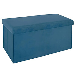 Atmosphera, Createur D'Interieur Pouf pliant double effet velours Tess - Bleu foncé - Atmosphera