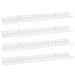 Maison Chic Lot de 4 Étagères murales,Étagère Rangement flottate Blanc brillant 60x9x3 cm -MN66228