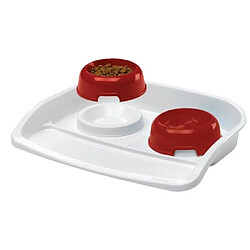 Ferplast Plateau de propreté Lindo pour Chiens avec écuelle Party 4 rouge 445 x 34 x 7 cm 06 L