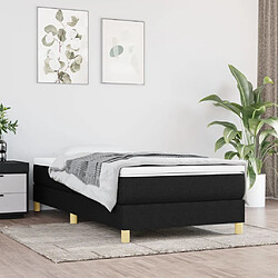 vidaXL Sommier à lattes de lit avec matelas Noir 90x200 cm Tissu