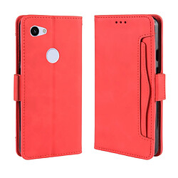 Wewoo Housse Coque Etui en cuir de modèle de portefeuille style skin veau pour Google Pixel 3a XLavec fente carte séparée rouge