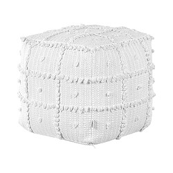 Beliani Pouf HARNAI Blanc Coton