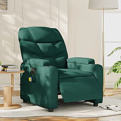 Maison Chic Fauteuil Relax pour salon, Fauteuil de massage inclinable électrique Vert foncé Tissu -GKD81706