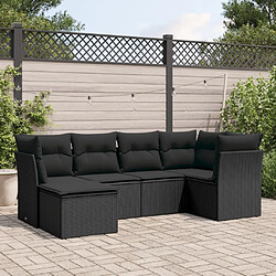 Maison Chic Salon de jardin 6 pcs avec coussins | Ensemble de Table et chaises | Mobilier d'Extérieur noir résine tressée -GKD31477