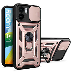 Coque en TPU anti-rayures avec béquille et glissière pour appareil photo pour votre Xiaomi Redmi A1 4G - or rose