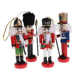 Avis Figurine Casse-Noisette En Bois Décoration Marionnette 4pcs Rouge