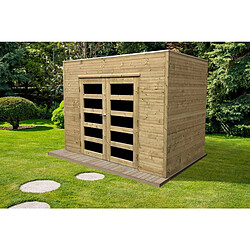 Solid Abri jardin bois Capri - 5.94 m² - 2.99 x 1.99 x 2.25 m - 19 mm