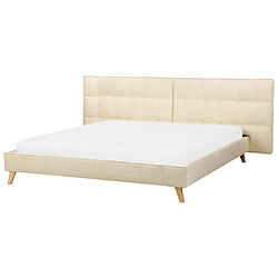 Acheter Beliani Lit double 180 x 200 cm en velours beige SENLIS