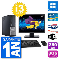 PC Dell 9020 SFF Ecran 19" Intel i3-4130 RAM 8Go Disque 250Go Windows 10 Wifi - Occasion