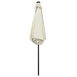 Avis vidaXL Parasol de jardin et lumières LED mât en aluminium blanc sable