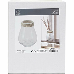 Avis The Home Deco Factory Vase en verre avec cordage 25 cm.