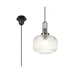 Luminaire Center Suspension design 1 ampoule Chrome noir