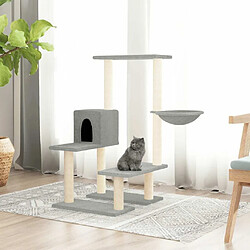 Arbre à chat avec griffoirs,niche pour chat en sisal Gris clair 94,5 cm -MN48848