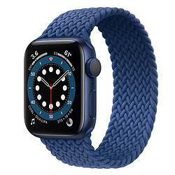 PHONECARE Bracelet Braided Solo NylonSense pour Apple Watch Series 9 Aluminum - 41mm (Poignet:152-165mm) - Bleu Foncé