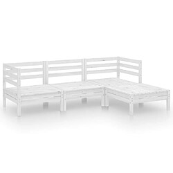 Maison Chic Salon de jardin 4 pcs - Table et chaises d'extérieur - Mobilier/Meubles de jardin Moderne Bois de pin massif Blanc -MN65483