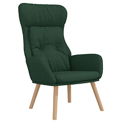 vidaXL Chaise de relaxation Vert foncé Tissu