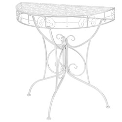 Maison Chic Table d'appoint | Table Basse Vintage Demi-ronde Métal 72x36x74 cm Argenté -GKD59080