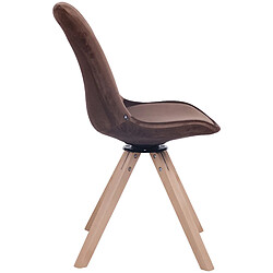 Avis Decoshop26 Chaise de salle à manger x1 chaise visiteur assise pivotant à 360° en velours marron piètement en bois carré clair 10_0003503