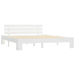 Maison Chic Lit adulte - Lit simple Cadre de lit,Structure du lit Contemporain Blanc Bois de pin massif 180 x 200 cm -MN67243