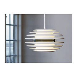 Avis Luminaire Center Suspension ELLIPSE en Métal et Blanc mat/Chrome Diamètre 50 Cm