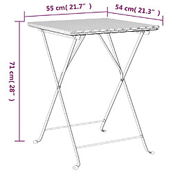 vidaXL Ensemble de bistro pliable 3 pcs Marron Résine tressée pas cher