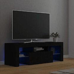 vidaXL Meuble TV avec lumières LED noir 120x35x40 cm