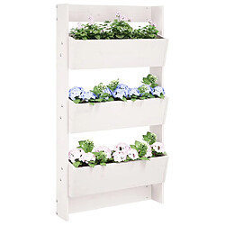 vidaXL Jardinière murale 3 niveaux 60x18,5x110 cm blanc pin massif