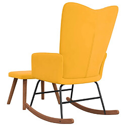 Acheter Maison Chic Chaise à bascule avec repose-pied | Fauteuil Relax Jaune moutarde Velours -GKD95202