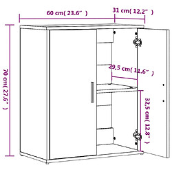 vidaXL Buffets 2 pcs noir 60x31x70 cm bois d'ingénierie pas cher