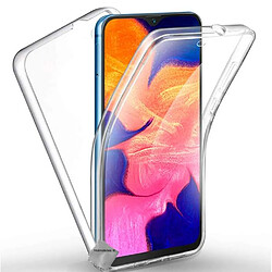 Htdmobiles Coque silicone gel fine 360 integrale (avant et arriere) pour Samsung Galaxy A10 + film ecran - TRANSPARENT