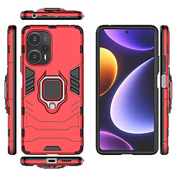 Htdmobiles Coque pour Xiaomi Poco F5 5G / Redmi Note 12 Turbo - housse etui rigide anti choc + film ecran - ROUGE