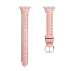 Bracelet en cuir véritable 22 mm, rose pour votre Samsung Galaxy Watch3 45mm/Huawei Watch GT 2 Pro