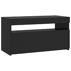 vidaXL Meuble TV avec lumières LED Noir 75x35x40 cm