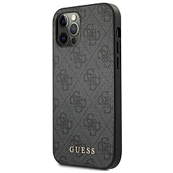 Guess Maroquinerie Guess 4G Metal Gold Logo - Coque pour iPhone 12 / iPhone 12 Pro (gris)