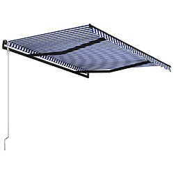 Avis vidaXL Auvent rétractable automatique 350x250 cm Bleu et blanc