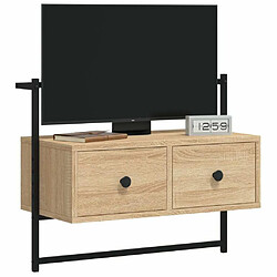 Avis Maison Chic Meuble TV scandinave mural Banc TV suspendu pour salon - chêne sonoma 60,5x30x51 cm bois d'ingénierie -MN29849