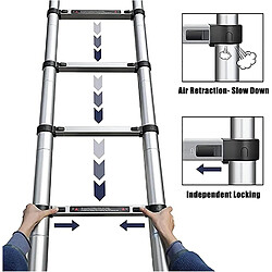 Acheter 3,2M Échelle Télescopique Pliante en Aluminium avec Roulettes